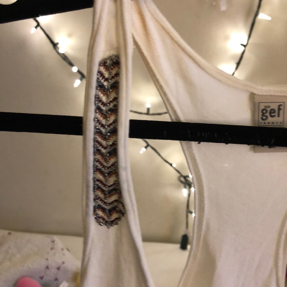 Get White Embroidered Tank Top - Picture 2 of 3